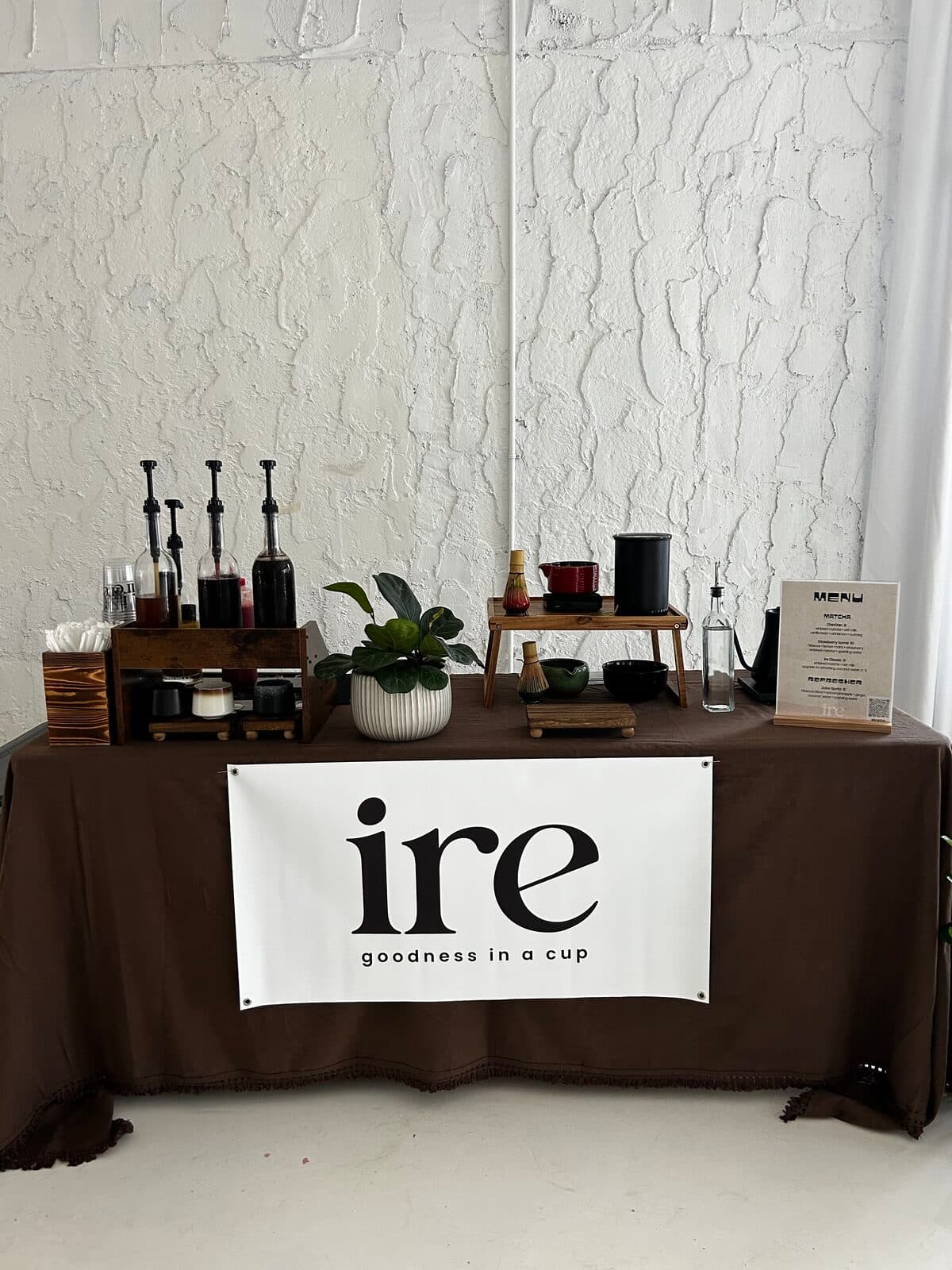 The ire bar dressed and ready before an event